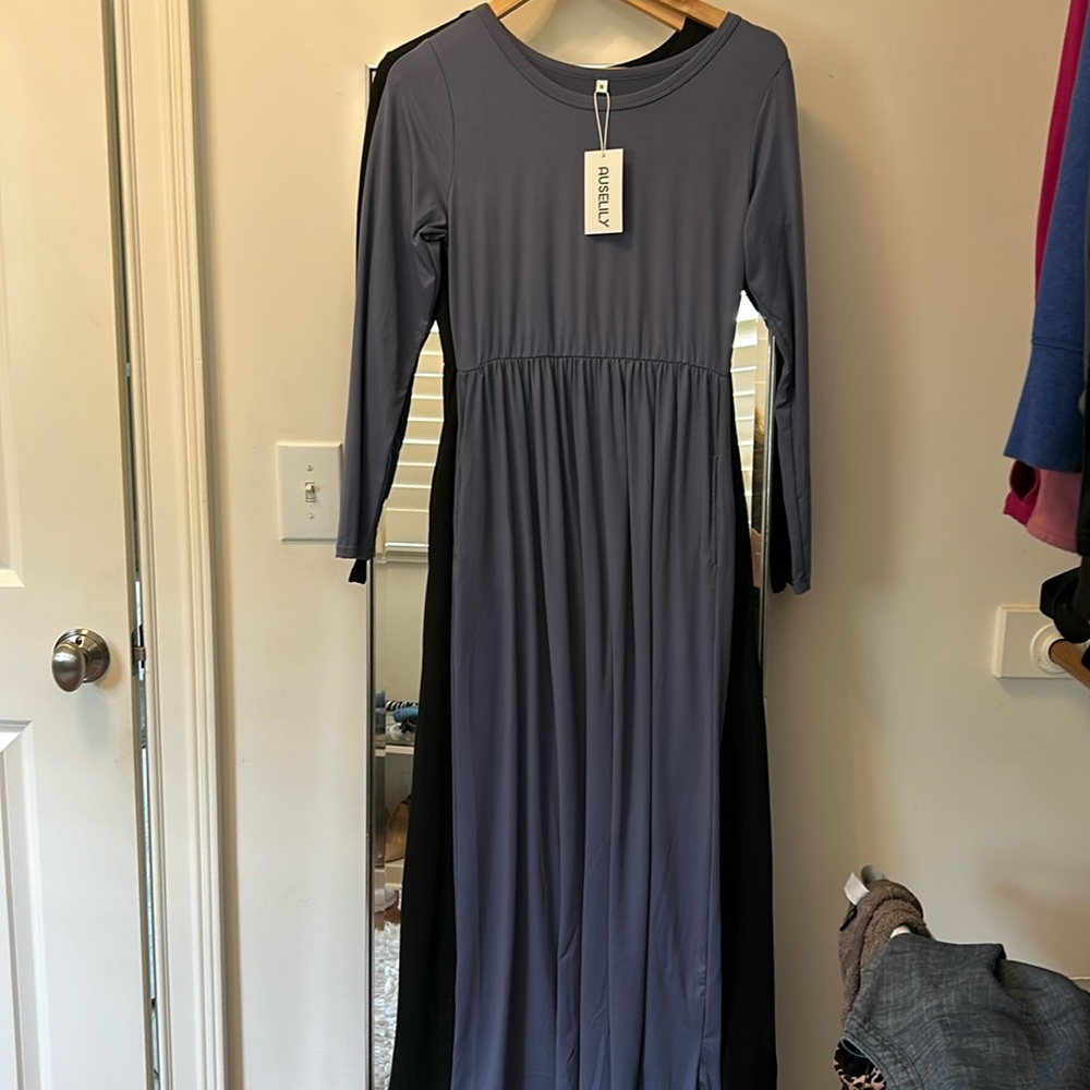 NWT Auselilly Maxidresses pockets, long sleeves. Buy one for $21 both for $40